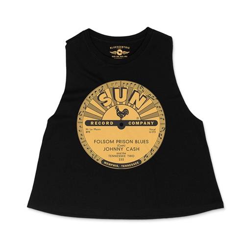 Sun Records Johnny Cash Folsom Prison Racerback Crop Top - Women's