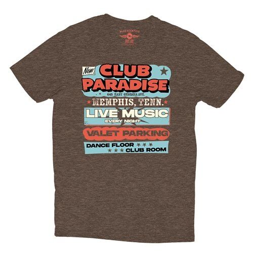 Baby Blue Club Paradise Memphis T-Shirt - Lightweight Vintage Style