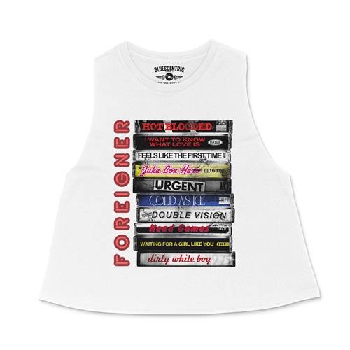 Foreigner Tape Stack Racerback Crop Top - Women's
