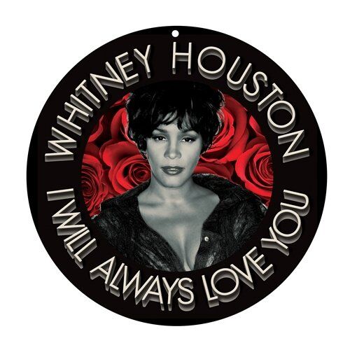 ホイットニーヒューストン　サイン Whitney Houston Round Aluminum Sign – 11.75″ Diameter – Bluescentric