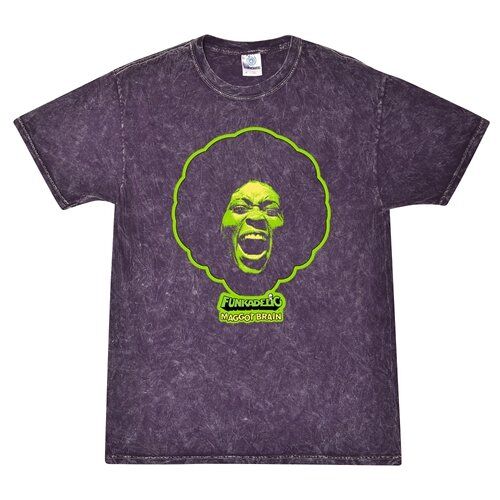 Graphic Green Wash Funkadelic Maggot Brain T-Shirt - Purple Mineral Wash